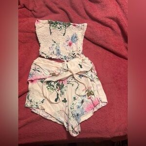 Floral Strapless Romper